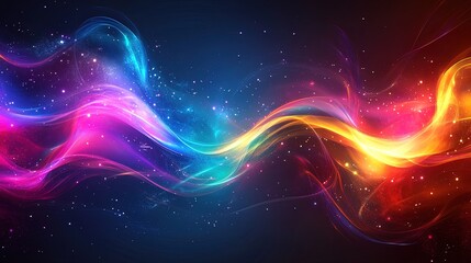 Fototapeta premium Futuristic abstract exploration background with bold glowing lines and vivid colors