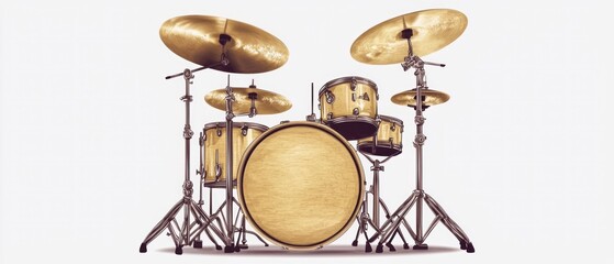 Realistic Drum Kit Illustration  Music Percussion Instrument Clipart
