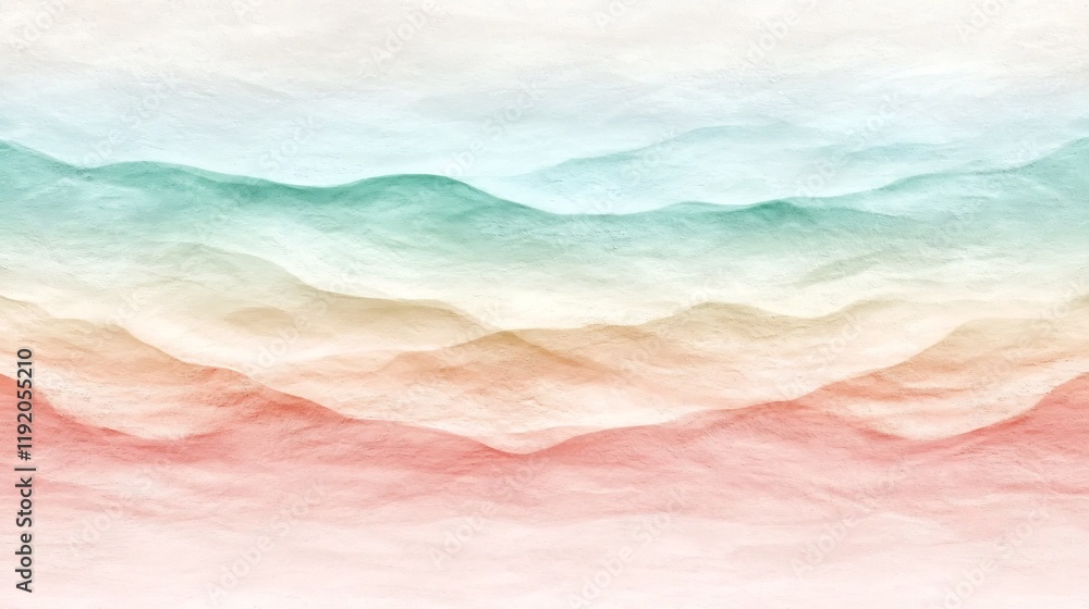 Poster serene pastel toned gradient landscape with a soft gentle textured overlay creating a refined contem