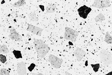 Abstract Black and White Terrazzo Design Texture