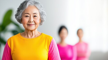 Value Based Healthcare Concept, Elderly Patient Engaging in Group Wellness Session with Joyful Attitude and Supportive Environment