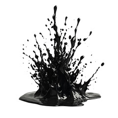 Black Paint Splash Isolated on Transparent Background for Artistic and Abstract Creative Projects