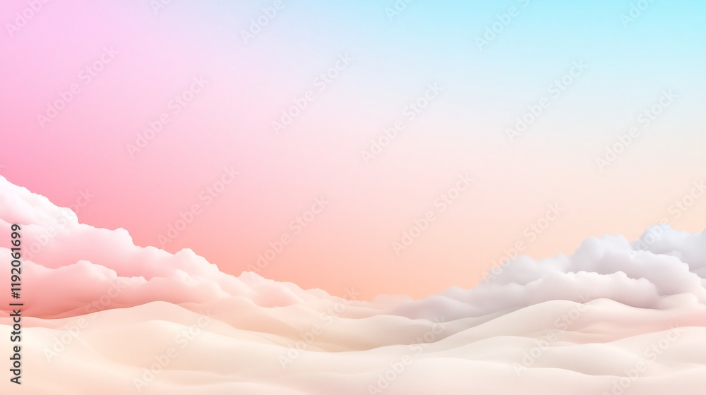 Poster pastel gradient background transitioning from warm pink to soft beige hues with a subtle textured no