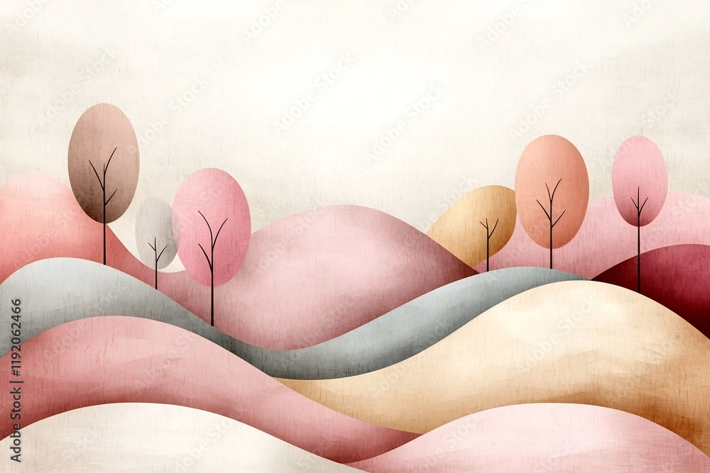 Aufkleber serene pastel gradient landscape with a gentle rose and sand color palette featuring a textured nois
