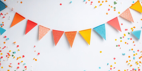 Obraz premium Colorful bunting and confetti perfect for celebrations and parties.