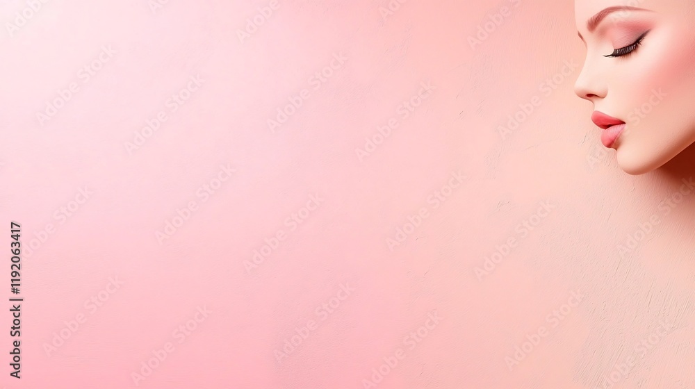 Poster pastel gradient background transitioning from warm pink to soft beige hues featuring a subtle textur