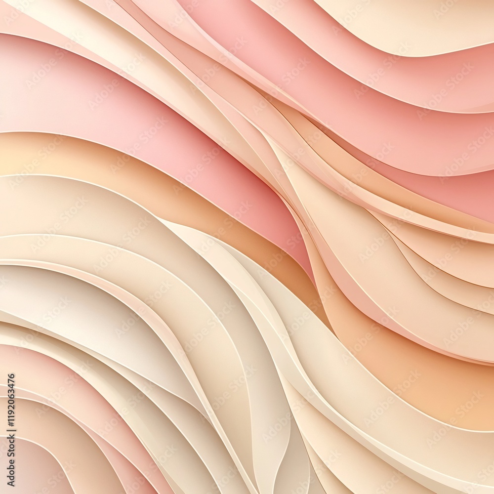 Poster peaceful pastel gradient background with a soft textured noise overlay blending delicate pink and be