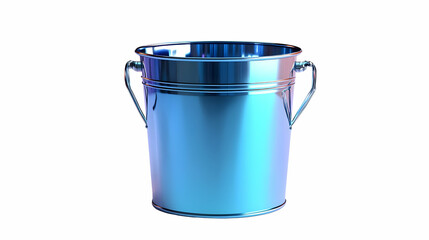 Blue metal ice bucket, studio shot, white background, drinks