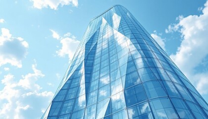 Modern Skyscraper Against a Clear Blue Sky