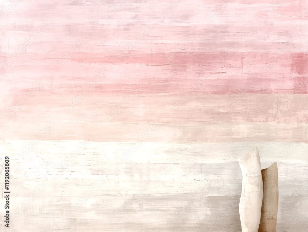 Aufkleber pastel gradient horizon softly shifting from pale pink to soft beige infused with a delicate texture
