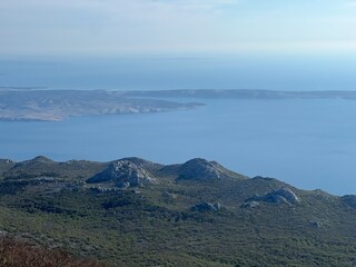 View of the Adriatic Sea and islands from the Premuzic Trail - Northern Velebit National Park, Croatia (Pogled na Jadransko more i otoke sa planinarskog puta Premužićeva staza - NP Sjeverni Velebit)