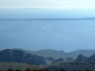 View of the Adriatic Sea and islands from the Premuzic Trail - Northern Velebit National Park,...