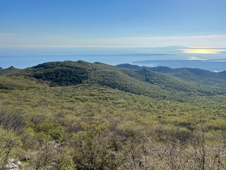 View of the Adriatic Sea and islands from the Premuzic Trail - Northern Velebit National Park, Croatia (Pogled na Jadransko more i otoke sa planinarskog puta Premužićeva staza - NP Sjeverni Velebit)