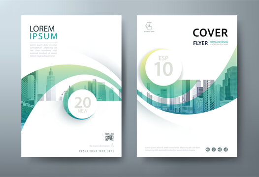 Green Annual report brochure flyer design template vector, Leaflet, presentation book cover templates, layout in A4 size