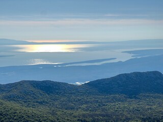 View of the Adriatic Sea and islands from the Premuzic Trail - Northern Velebit National Park,...