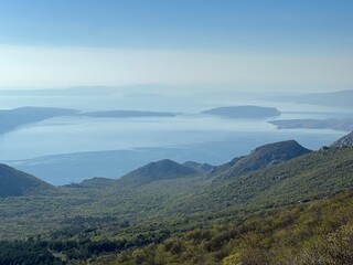 View of the Adriatic Sea and islands from the Premuzic Trail - Northern Velebit National Park, Croatia (Pogled na Jadransko more i otoke sa planinarskog puta Premužićeva staza - NP Sjeverni Velebit)