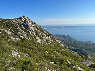 View of the Adriatic Sea and islands from the Premuzic Trail - Northern Velebit National Park, Croatia (Pogled na Jadransko more i otoke sa planinarskog puta Premužićeva staza - NP Sjeverni Velebit)