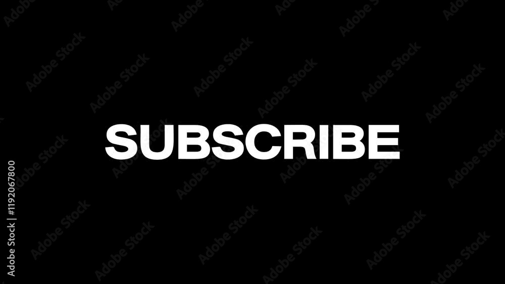 Poster video animation of subscribe title animation in white on a dark background - seamless loop. suitable