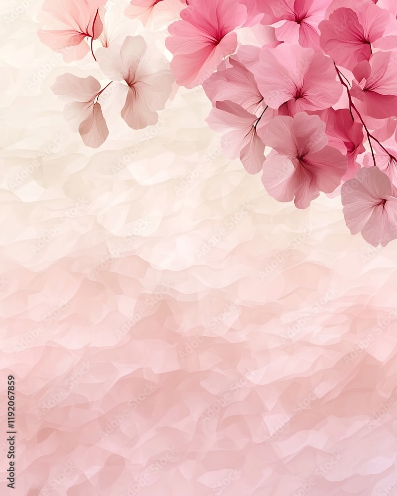 Poster refined pastel gradient scene blending soft pink and beige hues accentuated by a gentle noise textur