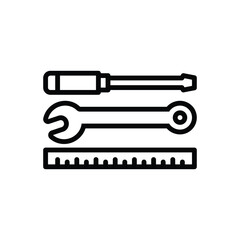 Black line icon for tools