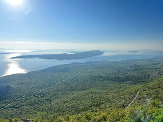 View of the Adriatic Sea and islands from the Premuzic Trail - Northern Velebit National Park, Croatia (Pogled na Jadransko more i otoke sa planinarskog puta Premužićeva staza - NP Sjeverni Velebit)