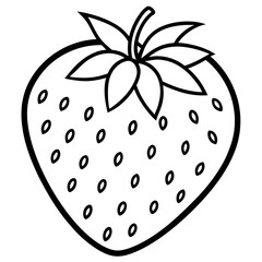 Elegant Strawberry Outline Illustration