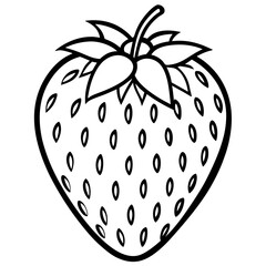 Elegant Strawberry Outline Illustration