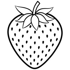 Elegant Strawberry Outline Illustration