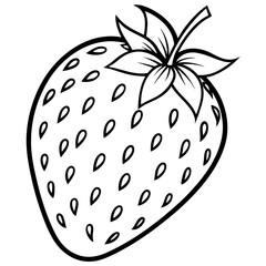 Elegant Strawberry Outline Illustration
