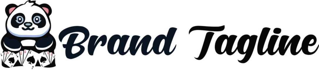 Black playing card panda logo