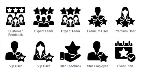 Fototapeta premium A set of 10 business icons as customer feedback, expert team, premium user