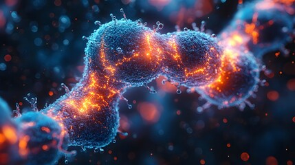 Fototapeta premium Neural network illustration showing synaptic activity, isometric 3D rendering style