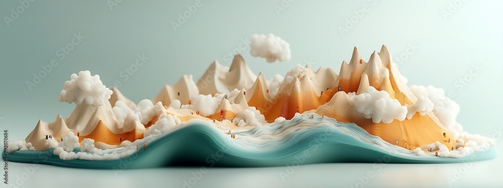 Poster vibrant digital showcasing the frequency spectrum of a flowing river s water with a captivating abst