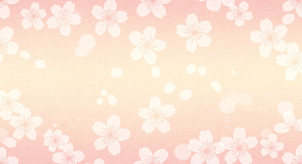 桜の和風背景素材、和紙の風合いを感じる、暖かい優しい雰囲気