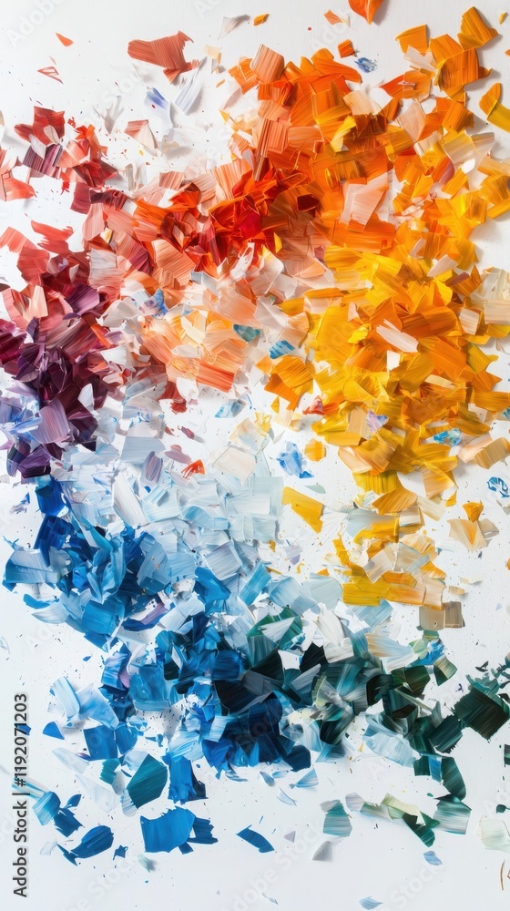 Poster dynamic abstract interpretation of seasonal changes in color palette studio setting artistic composi