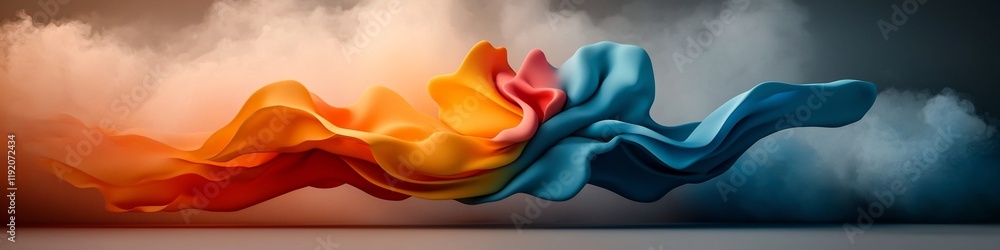 Poster mesmerizing showcasing the dynamic behavior of a wave packet undergoing absorption emission and scat