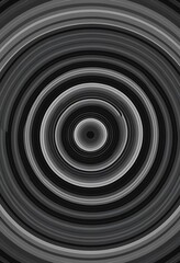 Abstract grayscale concentric circles design artwork