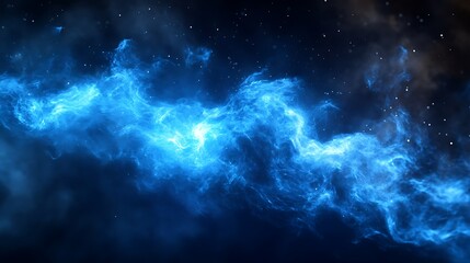 Cosmic Nebula, Blue Energy, Starry Background, Space Fantasy, Design Element