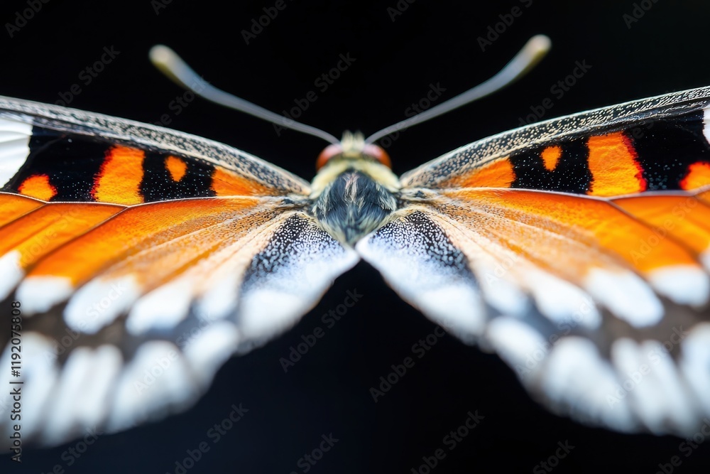 Aufkleber closeup action of butterfly wings nature macro photography intricate patterns captivating viewpoint 