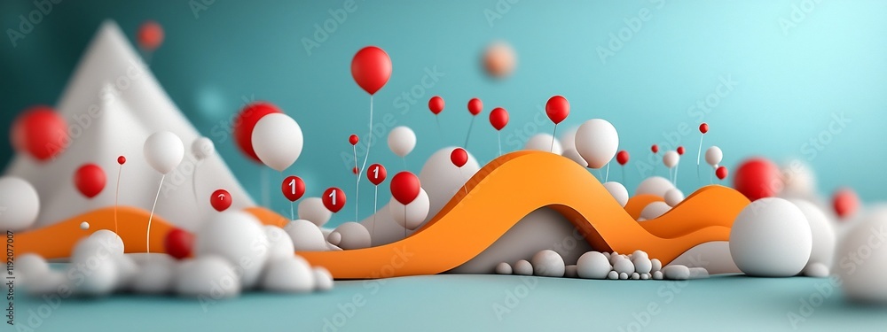 Poster striking 3d rendered visualization showcasing the frequency distribution of healthcare access within