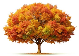 Stunning autumn tree, clipping path included.  Fall leaves and branches, ideal for architectural or garden design.