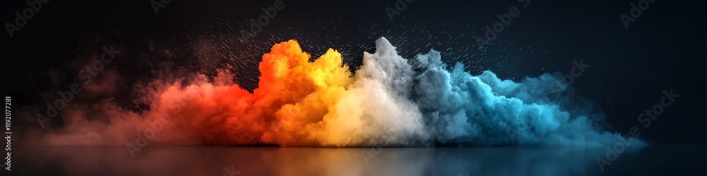 Poster vibrant spectrum of explosive natural sound visualization of a spectrogram depicting the frequency c