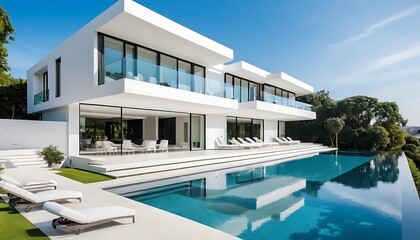 Modern White House with Infinity Pool and Scenic View
