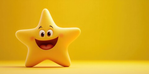 Yellow Star with Smiling Face