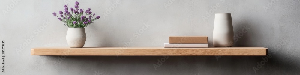 Aufkleber monochrome minimalist floating shelves matte wooden display for modern home office organization and 
