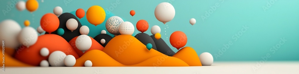Poster vibrant and colorful abstract depicting the frequency distribution of internet usage patterns within