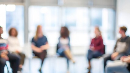 Student Discussion Circle &ndash; A blurred image of students seated in a circle, actively engaged in a group discussion.
