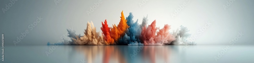 Poster a stunning digital art render showcasing a vibrant explosion of colors textures and dynamic motion t