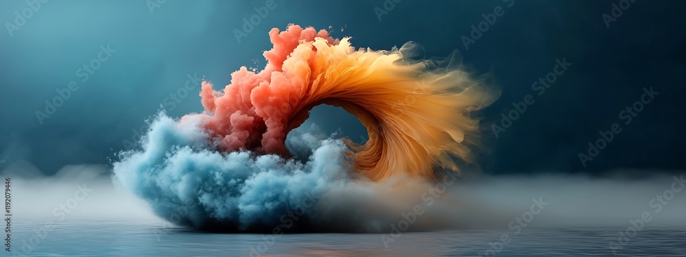Poster captivating 3d animation showcasing the dynamic diffraction and spreading of a wave packet into diff
