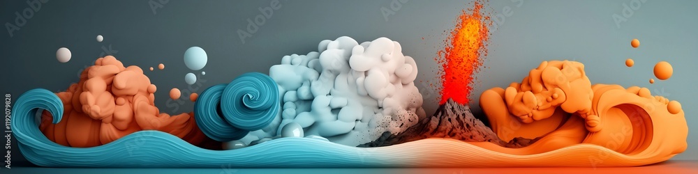 Poster captivating digital depicting the dynamic and ever changing frequency of geological events such as e